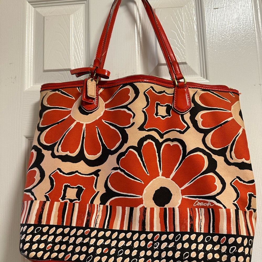 Coach Vibrant Poppy Tote